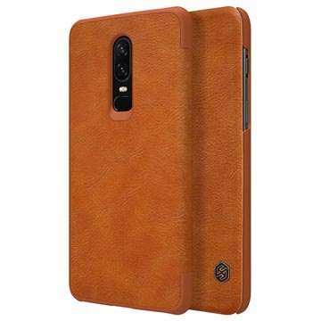 Nillkin Qin Series Oneplus 6 Flip Cover Bruin huismerk kopen in de aanbieding