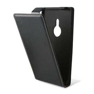 Nokia Lumia 925 Ksix Vertical Flip Leren Case Zwart huismerk kopen in de aanbieding