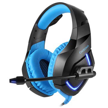 Onikuma K1 B Led Gaming Headset Met Microfoon Blauw Zwart huismerk kopen in de aanbieding