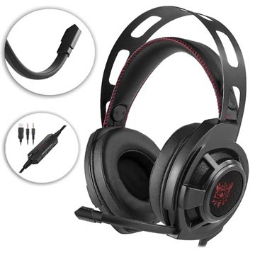 Onikuma M190 Mega Bass Gaming Headset Met Led Zwart huismerk kopen in de aanbieding
