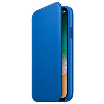 Iphone X Apple Leder Folio Case Mrge2Zma Elektric Blauw huismerk kopen in de aanbieding
