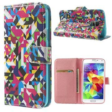 Samsung Galaxy S5 Wallet Leren Hoesje Colorful huismerk kopen in de aanbieding