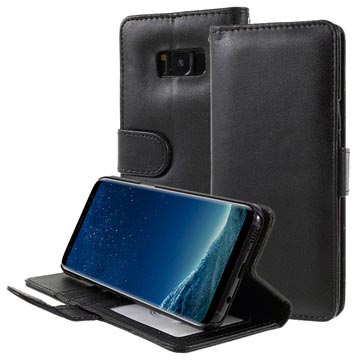Samsung Galaxy S8 Premium Wallet Case Met Standaard Functie Zwart huismerk kopen in de aanbieding