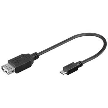 Qnect MicroUSB OTG Kabel Adapter Zwart