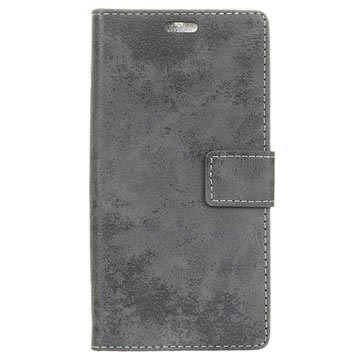 Lg G6 Retro Wallet Case Grijs huismerk kopen in de aanbieding