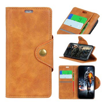 Retro Lg G7 Thinq Wallet Case Met Standaardfunctie Bruin huismerk kopen in de aanbieding