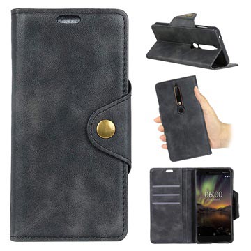 Retro Nokia 61 Wallet Case Met Standaardfunctie Zwart huismerk kopen in de aanbieding