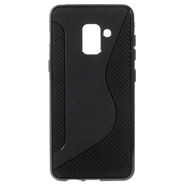 Samsung Galaxy A8 2018 S Line Tpu Case Carbon Fiber Zwart huismerk kopen in de aanbieding