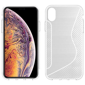 S Line Iphone Xs Max Tpu Case Carbon Fiber Wit huismerk kopen in de aanbieding