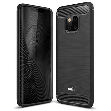 Saii Geborsteld Huawei Mate 20 Pro Tpu Case Koolstofvezel Zwart huismerk kopen in de aanbieding