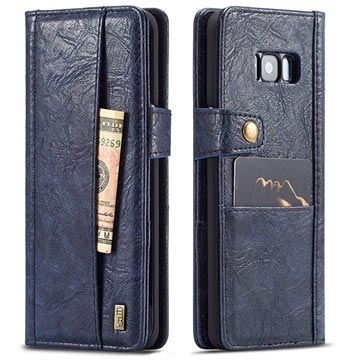Samsung Galaxy S8 Saii Retro Multi Slot Wallet Case Blauw huismerk kopen in de aanbieding