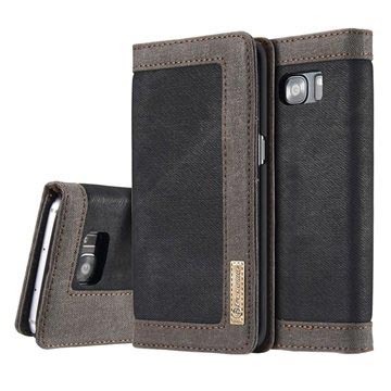 Samsung Galaxy S7 Edge Caseme Canvas Wallet Case Zwart huismerk kopen in de aanbieding