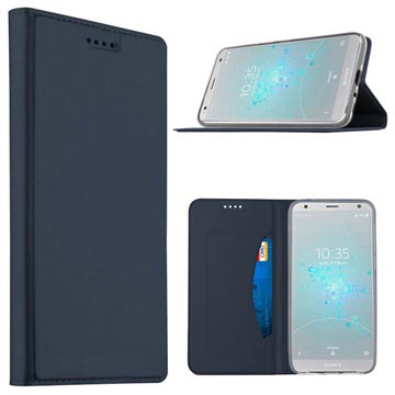 Sony Xperia Xz2 Compact Slim Flip Cover Met Creditcard Slot Donkerblauw huismerk kopen in de aanbieding