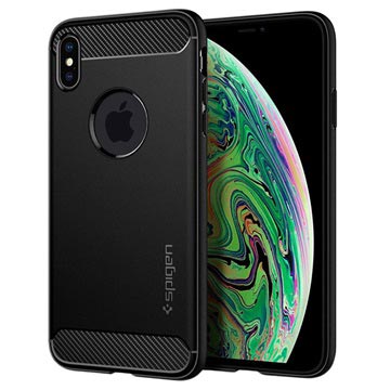 Spigen Rugged Armor Iphone Xs Max Cover Mat Zwart huismerk kopen in de aanbieding