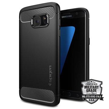 Samsung Galaxy S7 Edge Spigen Rugged Armor Case Zwart huismerk kopen in de aanbieding
