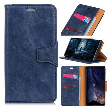 Nokia 71 Wallet Leren Hoesje Met Standaard Donkerblauw huismerk kopen in de aanbieding