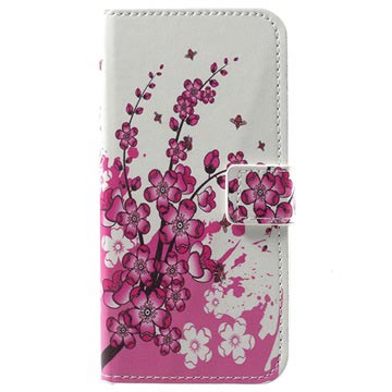 Huawei Honor 6A Style Series Wallet Case Roze Bloemen huismerk kopen in de aanbieding