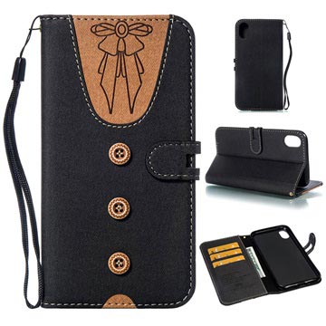 Suit Up Iphone Xr Wallet Case Women Bow Tie Zwart huismerk kopen in de aanbieding
