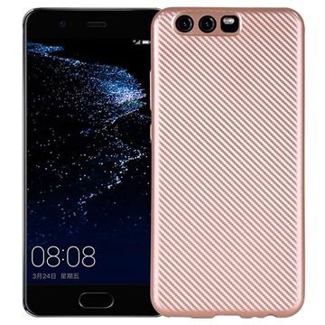 Huawei P10 Tpu Case Carbon Fiber Rose Gold huismerk kopen in de aanbieding