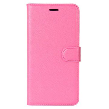 Huawei P9 Lite Mini Y6 Pro 2017 Wallet Case Met Textuur Hot Pink huismerk kopen in de aanbieding