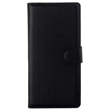 Sony Xperia Z3 Textured Portemonnee Hoesje Zwart huismerk kopen in de aanbieding