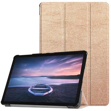 Tri Fold Series Samsung Galaxy Tab S4 Smart Folio Hoesje Goud huismerk kopen in de aanbieding