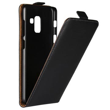 Samsung Galaxy A8 2018 Verticaal Flip Hoesje Zwart huismerk kopen in de aanbieding