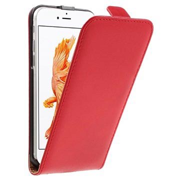 Iphone 7 Verticale Flip Case Rood huismerk kopen in de aanbieding