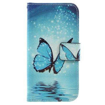 Samsung Galaxy J3 Emerge Glam Wallet Case Blauw Vlinder huismerk kopen in de aanbieding Samsung Galaxy J3 Emerge Glam Wallet Case Blauw Vlinder huismerk kopen in de aanbieding