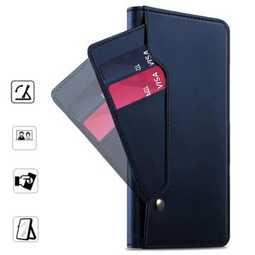 Huawei P20 Lite Wallet Case Met Kaarthouder Donkerblauw huismerk kopen in de aanbieding