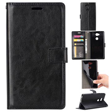 Sony Xperia L2 Wallet Case Met Standaard Functie Zwart huismerk kopen in de aanbieding