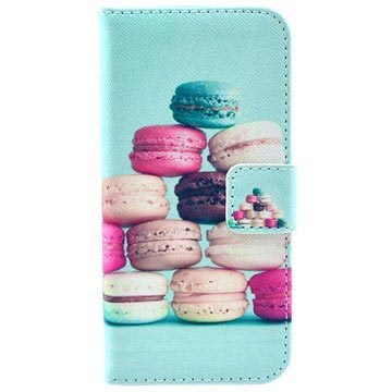 Iphone 5 5S Se Portemonnee Leren Hoesje Macarons huismerk kopen in de aanbieding