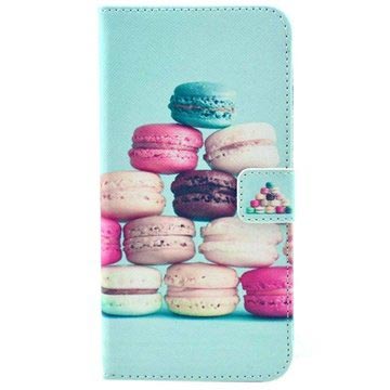 Iphone 6 Plus 6S Portemonnee Leren Hoesje Macarons huismerk kopen in de aanbieding