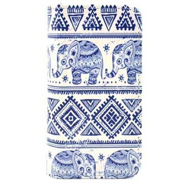 Iphone 5 5S Se Wallet Leren Hoesje Tribal Olifant huismerk kopen in de aanbieding