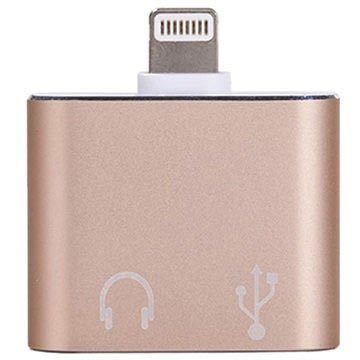 Iphone 77 Plus Xincuco Lightning 35Mm Audio Adapter Goud huismerk kopen in de aanbieding