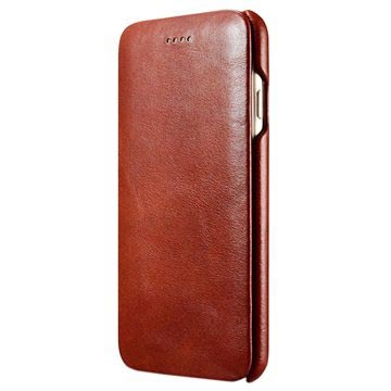 Iphone 7 Icarer Curved Edge Vintage Leren Flip Case Bruin huismerk kopen in de aanbieding