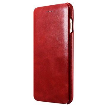 Iphone 7 Plus Icarer Curved Edge Vintage Leren Flip Case Rood huismerk kopen in de aanbieding