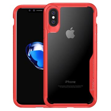 Iphone X Xs Ipaky Clear Hybrid Case Rood Doorzichtig huismerk kopen in de aanbieding