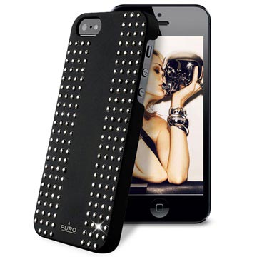 Iphone 5 5S Se Puro Rock Round Studs Cover Zwart huismerk kopen in de aanbieding