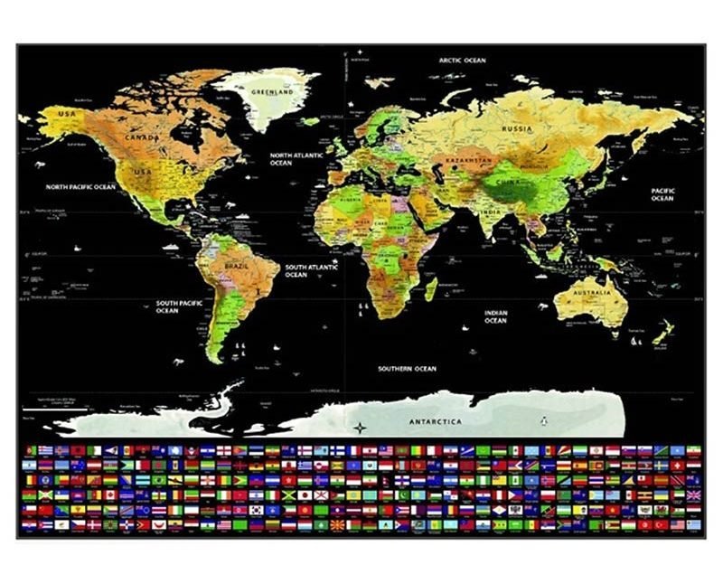 Scratch Map wereldkaart - Na