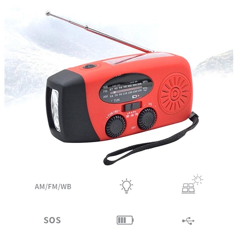 Draagbare radio en zaklamp