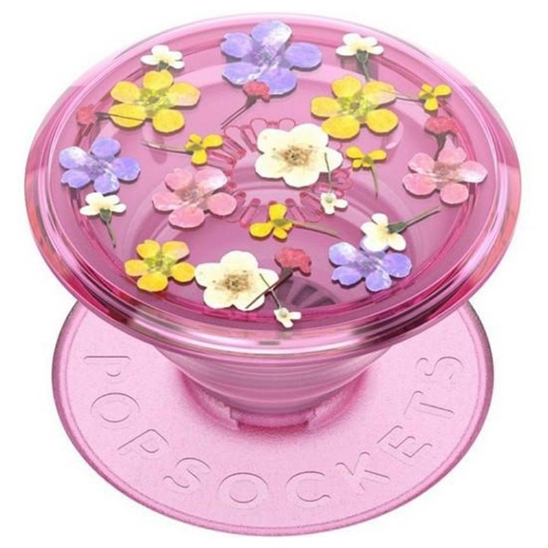 Roze Popsocket met bloemen