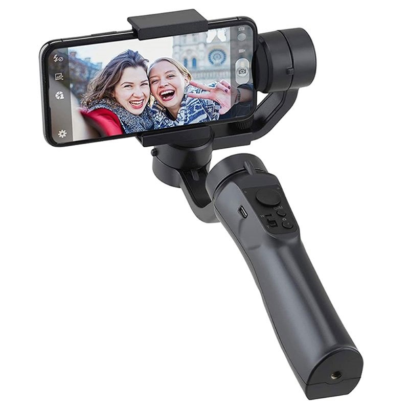 Zwarte gimbal en telefoon