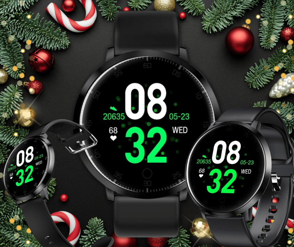 de K12 Waterdichte Smartwatch WATERDICHTE SMARTWATCH MET HARTSLAGMETER K12 - ZWART