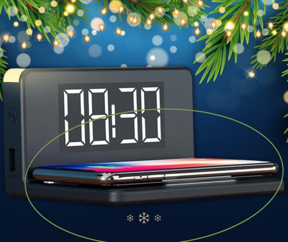 Ksix LED Wekker met Draadloze oplader en nachtlampje LED wekker, oplader en nachtlamp van Ksix