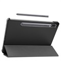 Tri-Fold Series Samsung Galaxy Tab S7/S8 Folio Case - Zwart