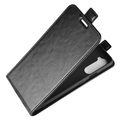 OnePlus Nord Verticale Flip Case met Kaartsleuf - Zwart