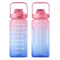 2.2L Waterfles BPA-vrije sportdrinkfles met rietje en tijdsaanduiding Sportieve motiverende waterkan 