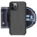 2-in-1 Afneembare iPhone 12 Pro Max Sportarmband - Zwart