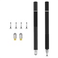 2-in-1 Universele Capacitieve Touchscreen Stylus Pen - 2 St. - Zwart